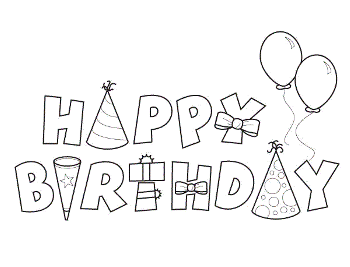 happy birthday coloring pages to print Coloring4free