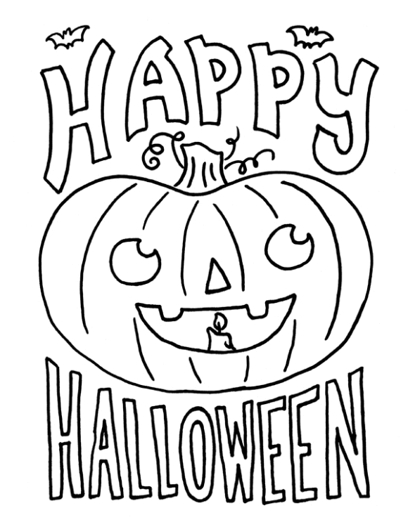 happy halloween coloring pages printable Coloring4free