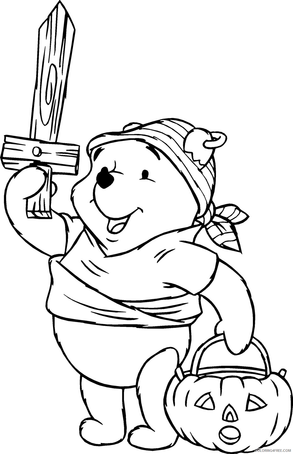 happy halloween coloring pages winnie the pooh Coloring4free
