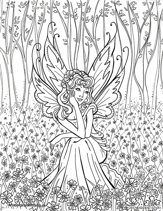 hard fairies coloring pages for girls Coloring4free