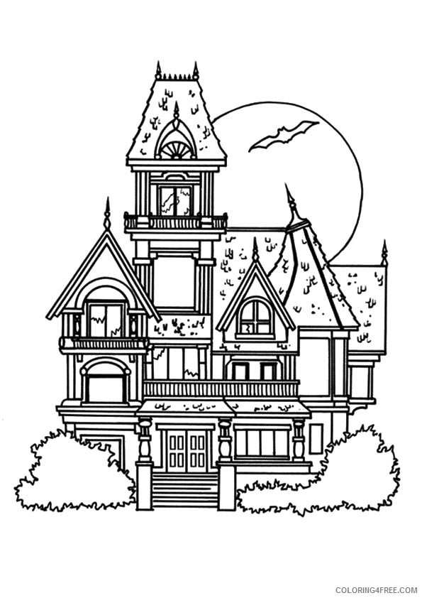 haunted house coloring pages castle Coloring4free