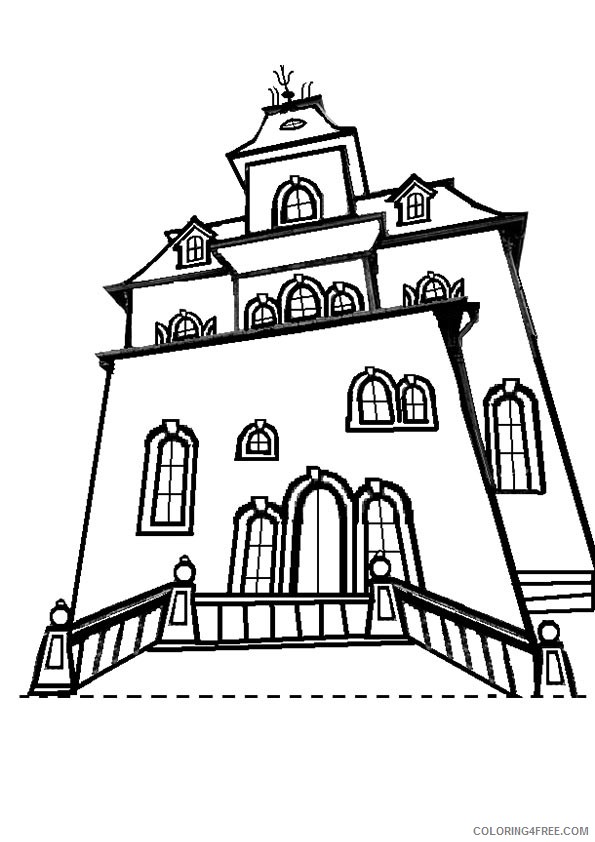 haunted house coloring pages dracula mansion Coloring4free