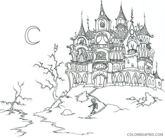 haunted house coloring pages free to print Coloring4free