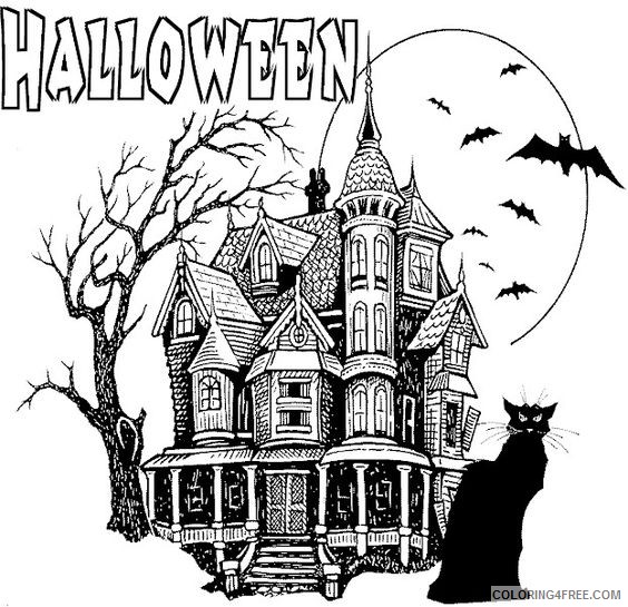 haunted house coloring pages halloween castle Coloring4free