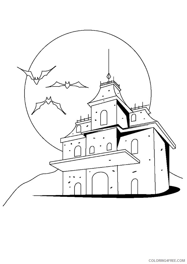 haunted house coloring pages mansion Coloring4free