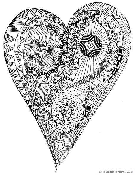 heart coloring pages for adults Coloring4free