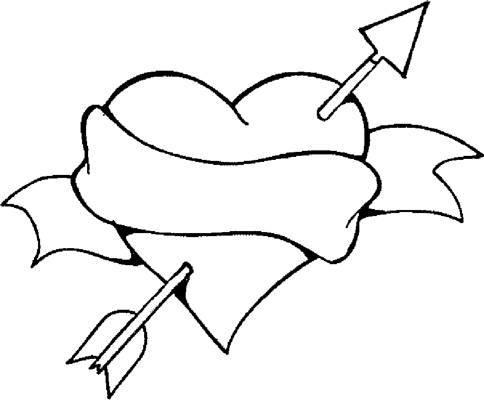 heart coloring pages love arrow Coloring4free