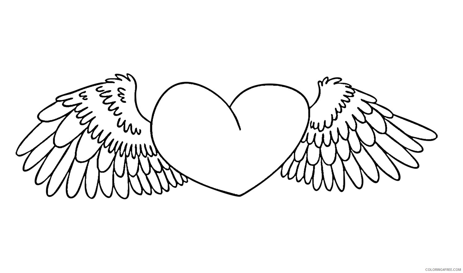 heart coloring pages with wings Coloring4free