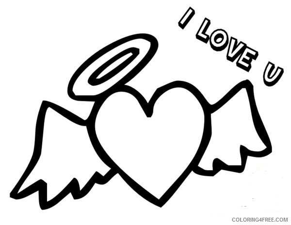 heart with wings coloring pages i love you Coloring4free