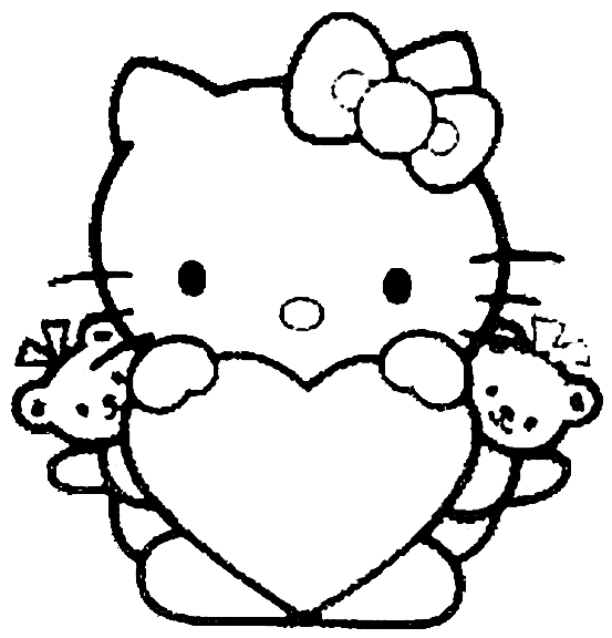 hello kitty coloring pages love Coloring4free