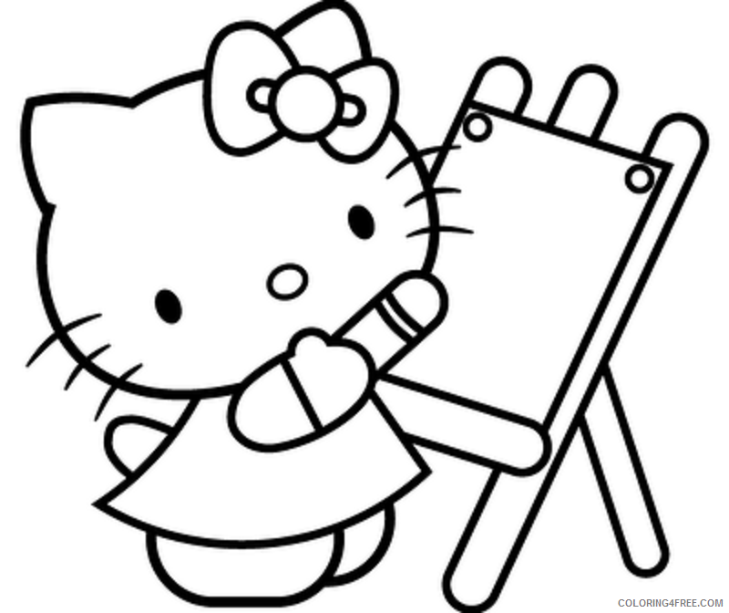 hello kitty coloring pages painting Coloring4free