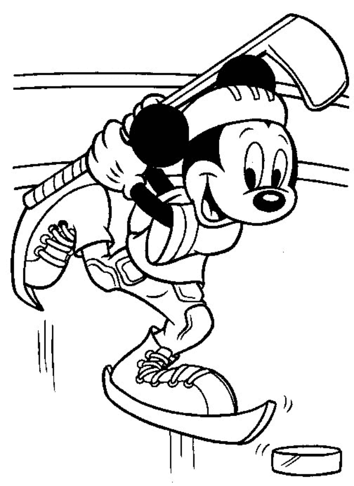 hockey coloring pages mickey mouse Coloring4free