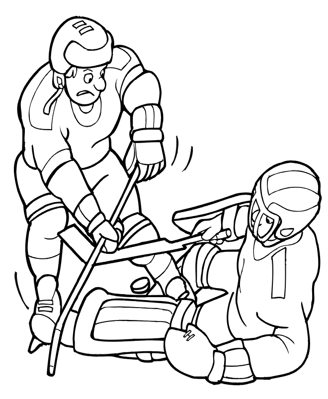 hockey coloring pages players Coloring4free