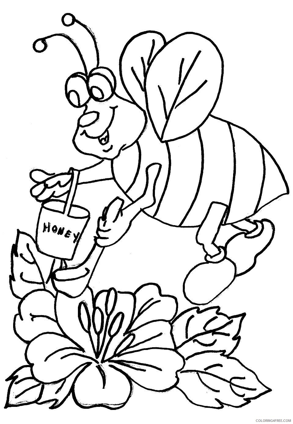 honey bee coloring pages free to print Coloring4free