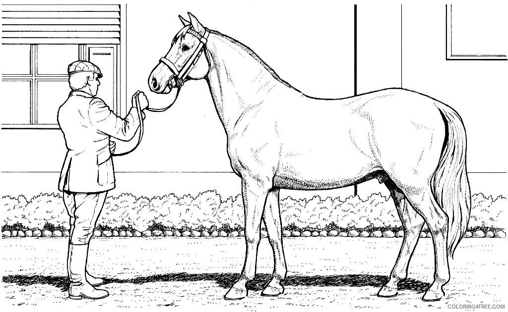 horse coloring pages and its owner Coloring4free