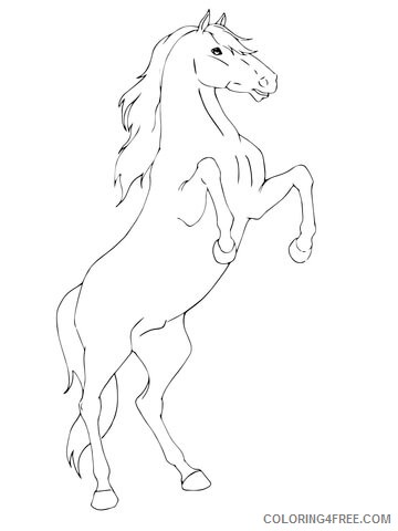 horse coloring pages standing up Coloring4free