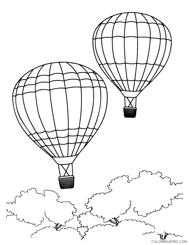 hot air balloon coloring pages flying Coloring4free