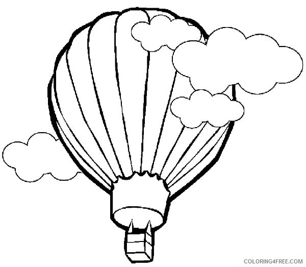 hot air balloon coloring pages flying in clouds Coloring4free