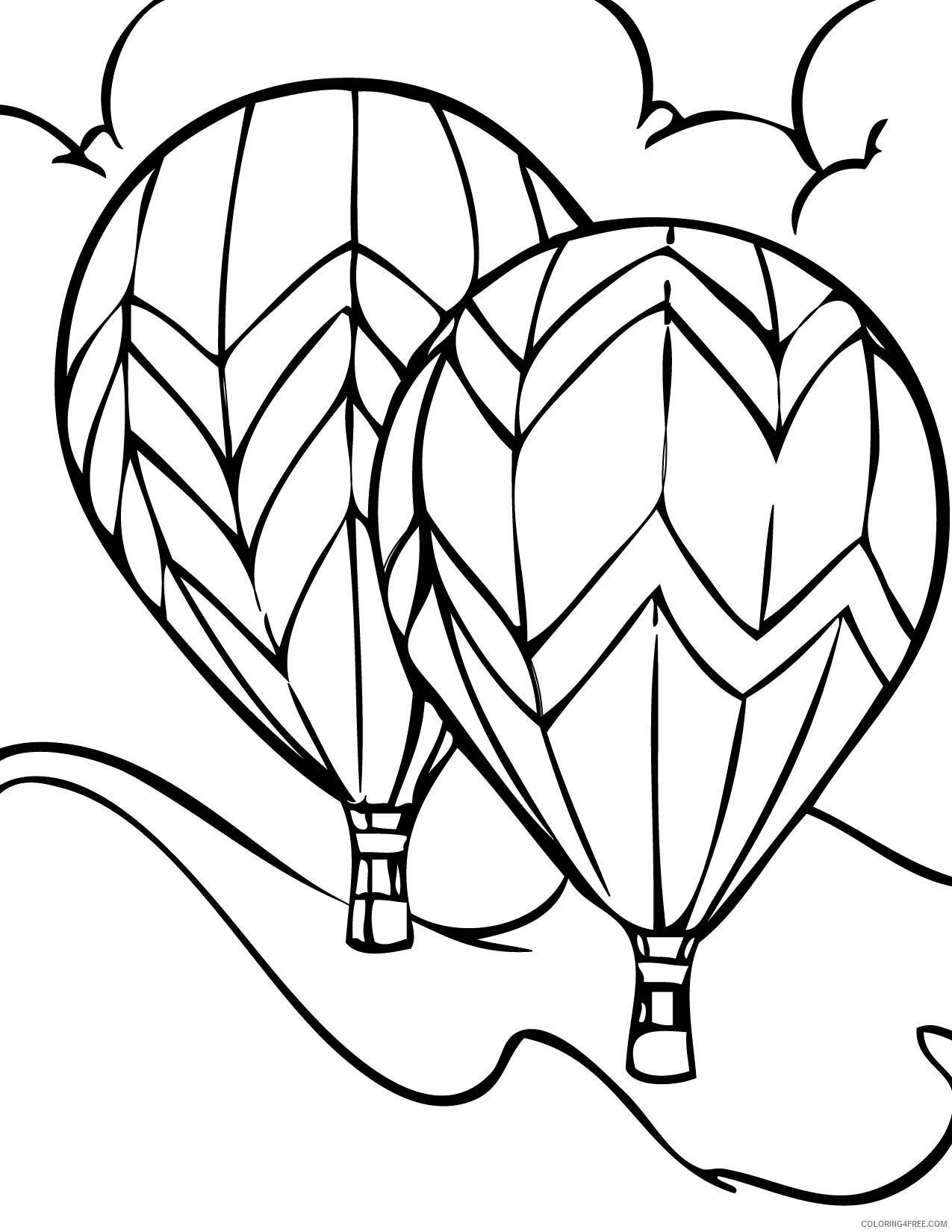 hot air balloon coloring pages to print Coloring4free
