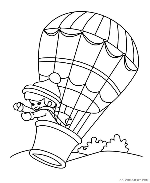 hot air balloon coloring pages with girl inside Coloring4free