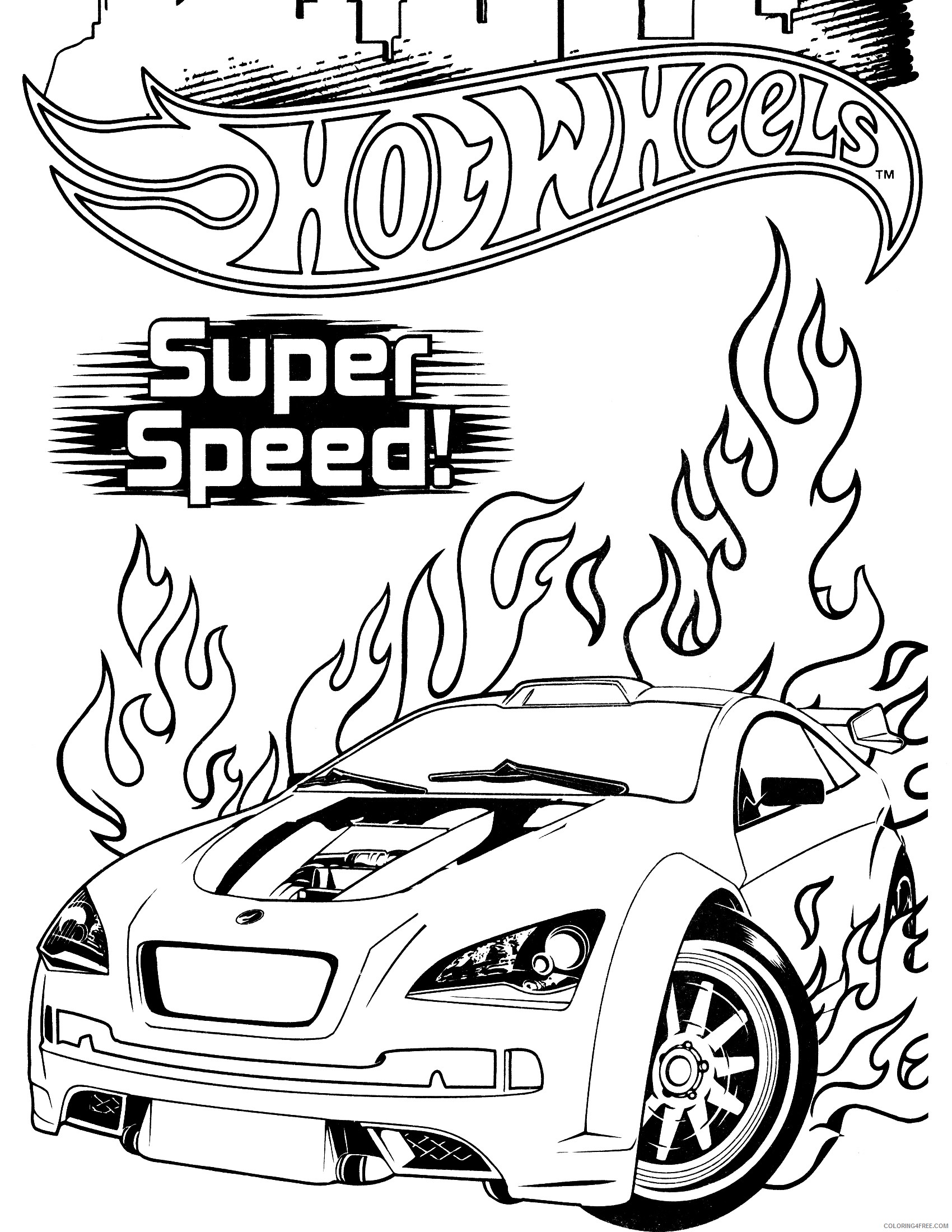 hot wheels coloring pages super speed Coloring4free