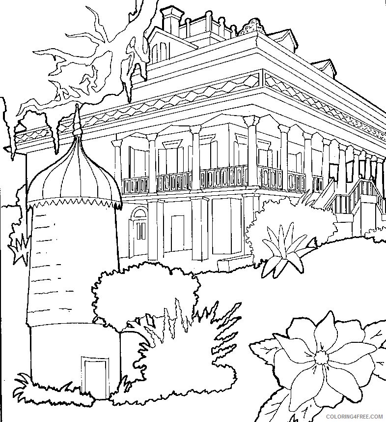 house coloring pages big house with park Coloring4free