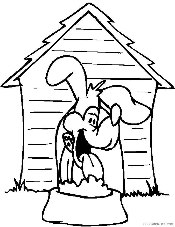 house coloring pages dog house Coloring4free