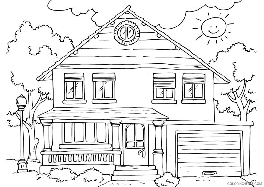 house coloring pages free to print Coloring4free