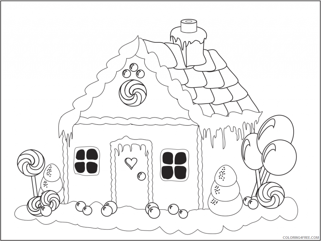 house coloring pages gingerbread house Coloring4free