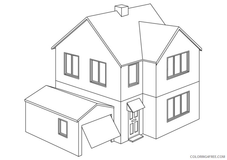house coloring pages printable free Coloring4free