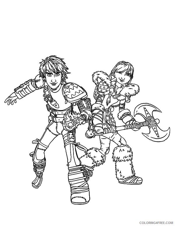 how to train your dragon coloring pages hiccup and astrid Coloring4free
