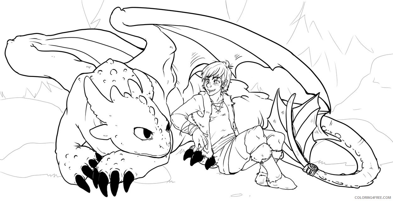 how to train your dragon coloring pages toothless and hiccup Coloring4free