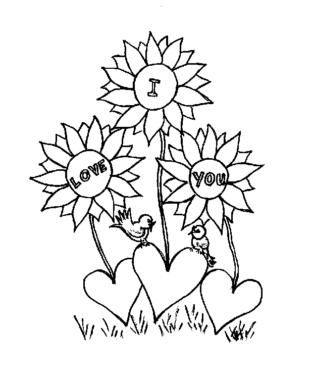 i love you coloring pages love flowers Coloring4free