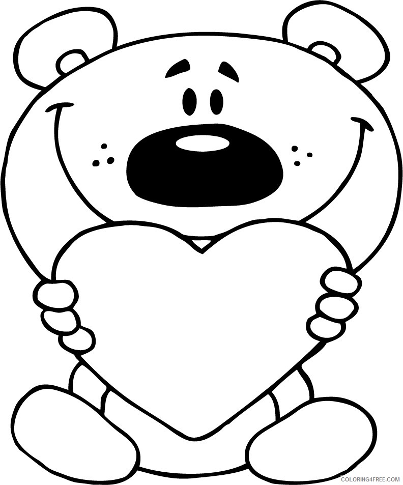 i love you coloring pages with teddy bear Coloring4free