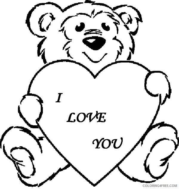 i love you teddy bear coloring pages Coloring4free