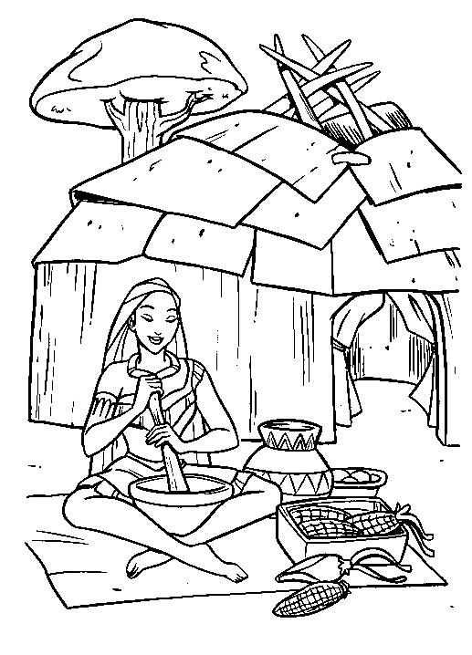 indian coloring pages pocahontas Coloring4free