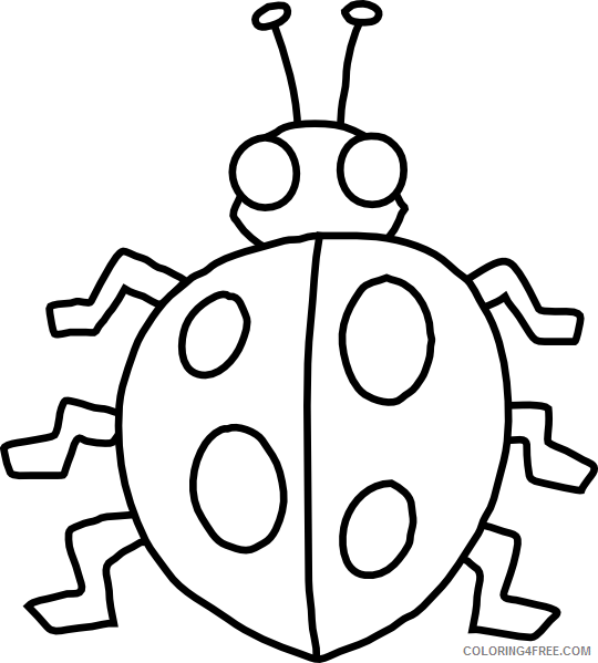 insect coloring pages cute ladybug Coloring4free