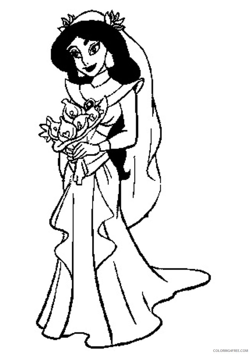 jasmine coloring pages married Coloring4free