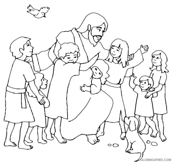 jesus coloring pages with children Coloring4free
