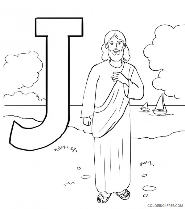 jesus with children j is for jesus Coloring4free