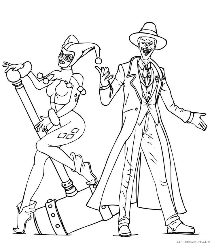 joker coloring pages and harley quinn Coloring4free