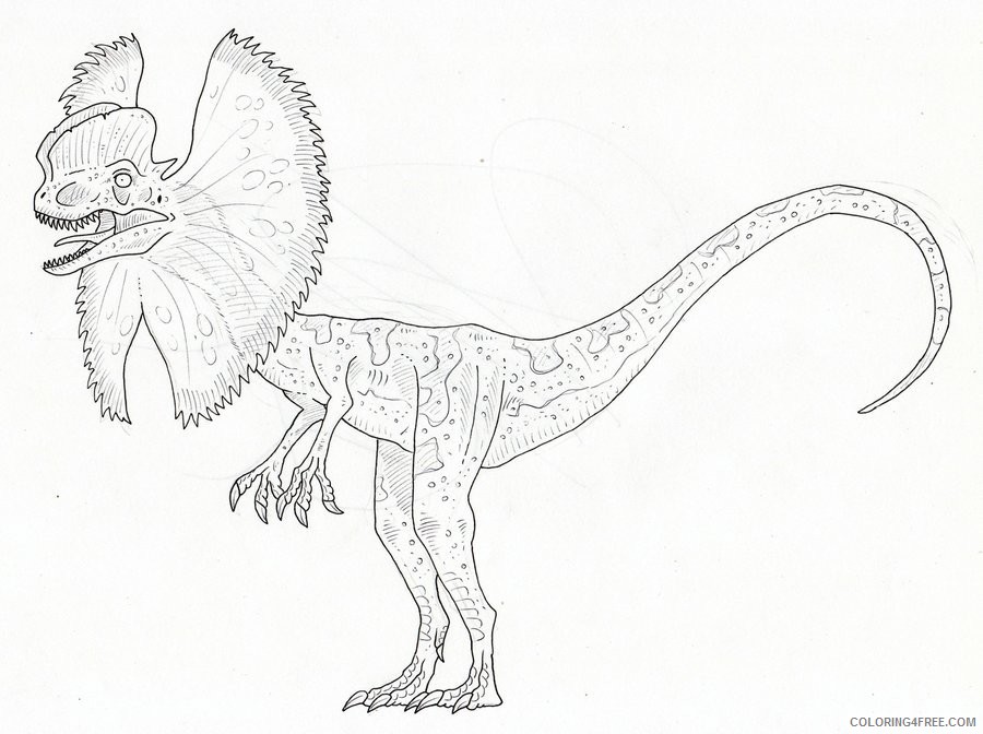 jurassic park coloring pages dilophosaurus Coloring4free