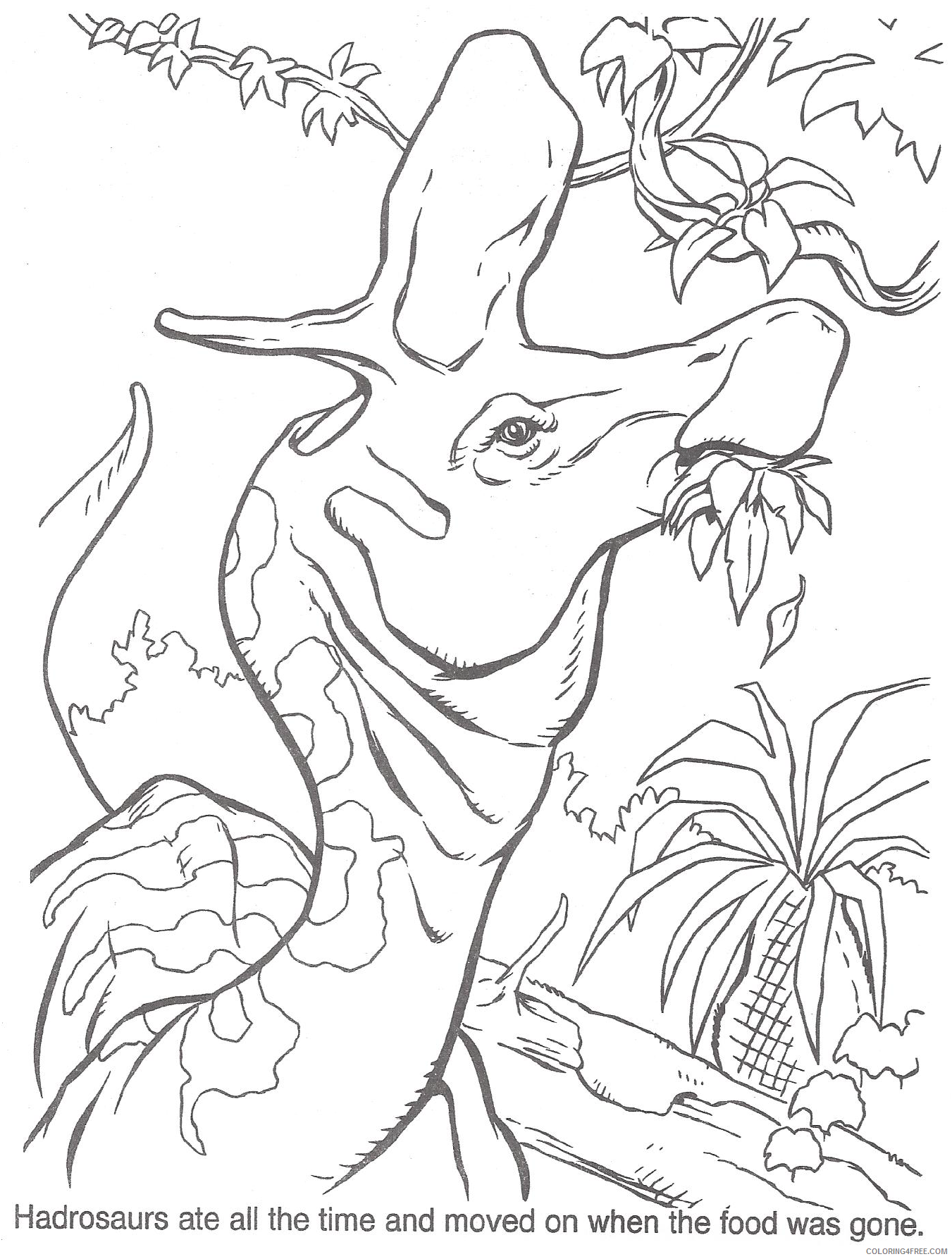 jurassic park coloring pages dinosaur eating leaves Coloring4free