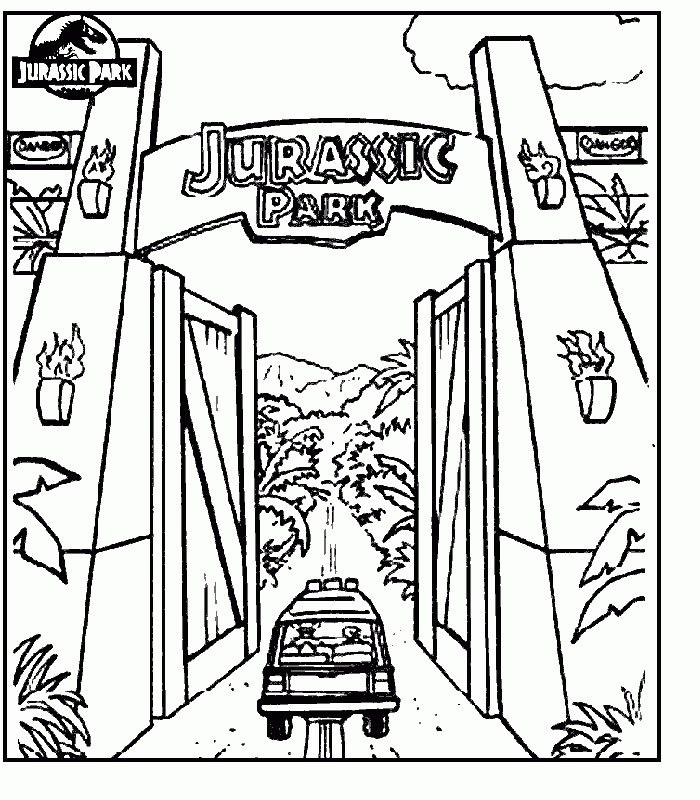 jurassic park coloring pages free to print Coloring4free