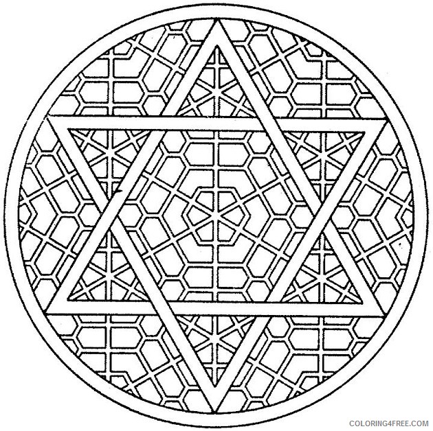 kaleidoscope coloring pages star of david Coloring4free