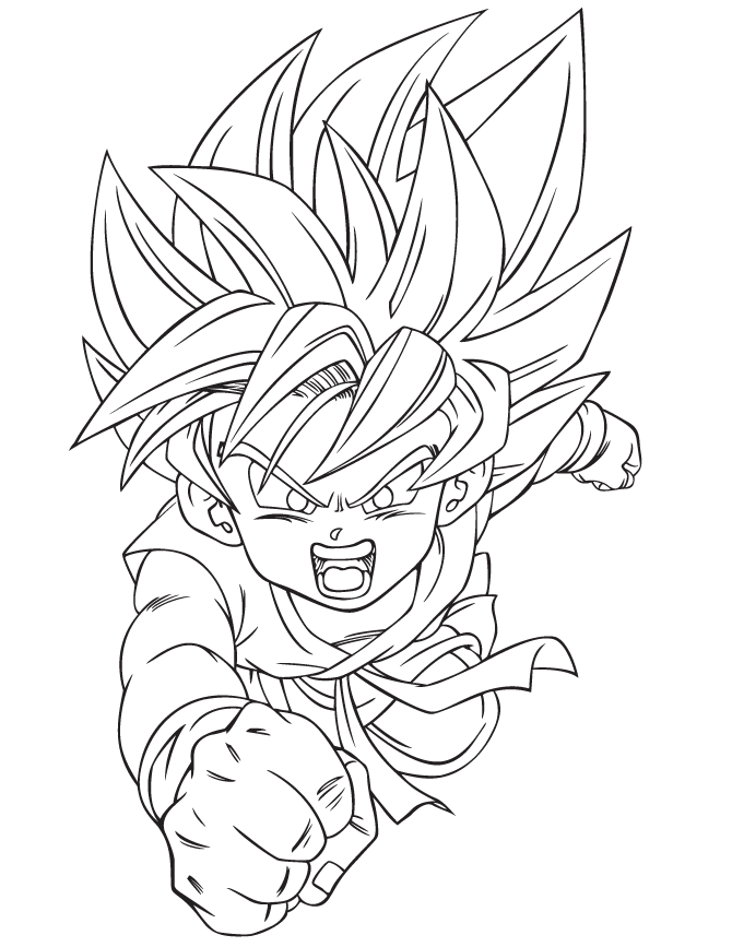 kid goku coloring pages flying Coloring4free