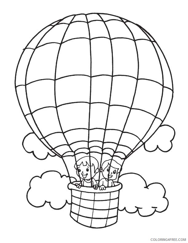 kids in hot air balloon coloring pages Coloring4free