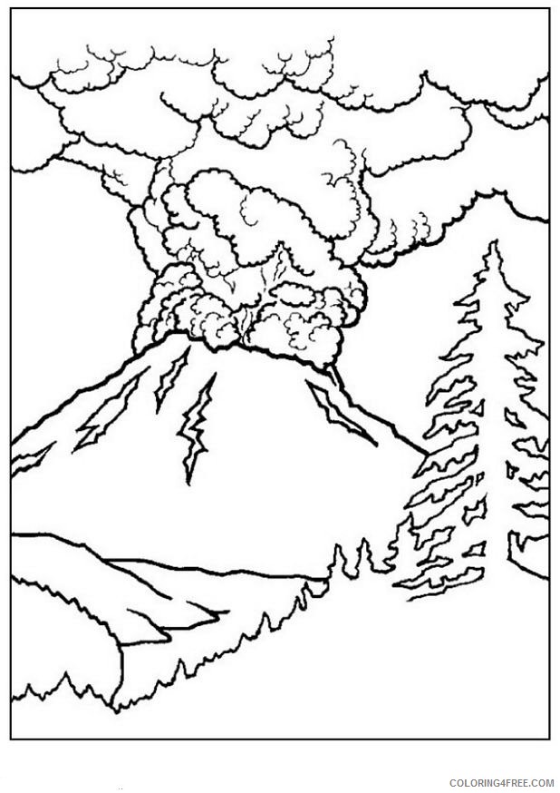 landscape coloring pages volcano Coloring4free