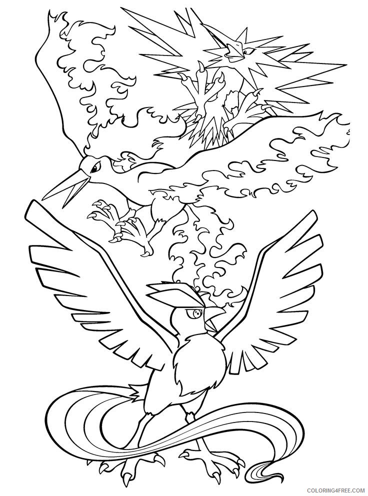 legendary pokemon coloring pages birds Coloring4free