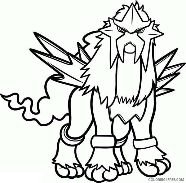 legendary pokemon coloring pages entei Coloring4free